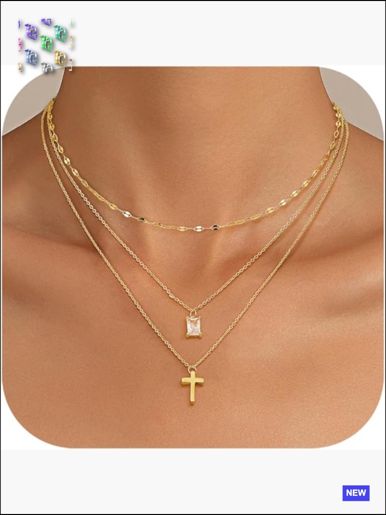 Layered Gold Necklace Set 14k Plated Dainty Chain Stack Trendy Jewelry